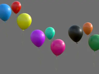 Balloon colorful balloons Low-poly 3D model