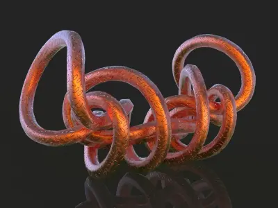 Knot orange spiral ring Free 3D model