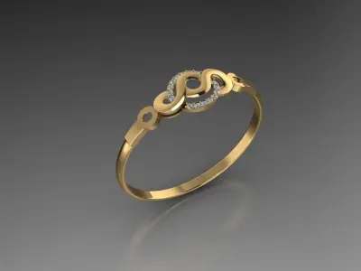 3D design of bangle bracelet 3D print model