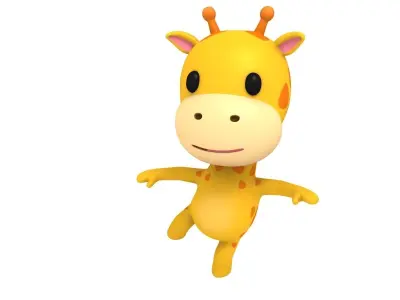Rigged Giraffe 3D model
