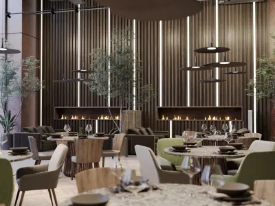 Corona - C4D Scene files - Luxury Restaurant Interior 3D model