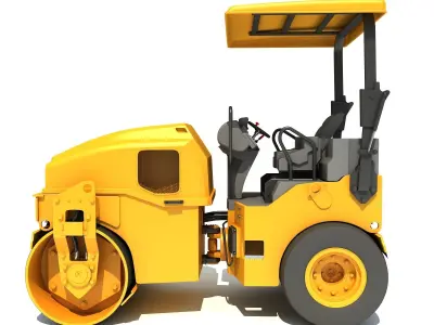 Compact Tandem Vibratory Road Roller 3D model