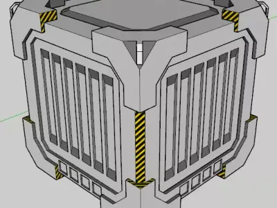 3D Container metal box Low-poly 3D model