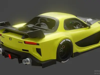 Veilside RX 7 4 Rotor Twin Turbo Engine 3D model