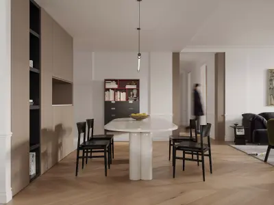 Modern living room dining room interior scenes 460 3D model