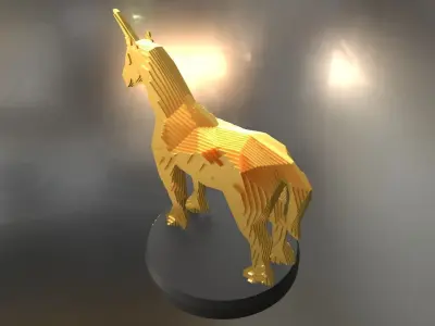 Parametric Unicorn Low-poly 3D model