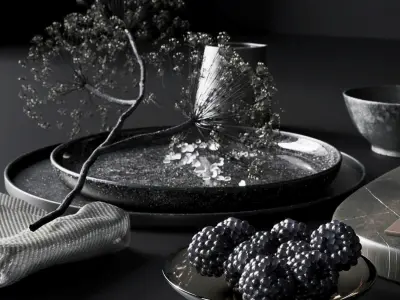 Black Tableware 3D model