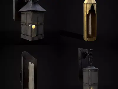 Medieval Four Lights 3D Model Collection
