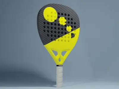 Carbon fiber padel racket 3D model