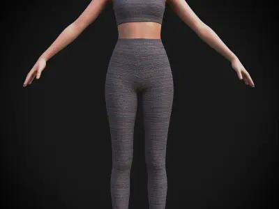 Female sport wear - 3D clothing Low-poly 3D model