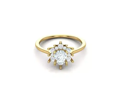 Solitare Women Diamond Ring 3D model
