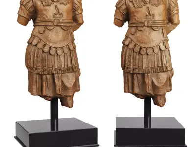 Torso Cuirass statue of a Roman Emperor Low-poly 3D model