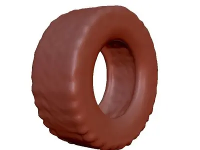 Off road tire Low-poly 3D model