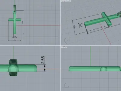 Cross Pendant 61477 3D print model