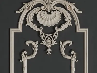 Boiserie 3 ornate ceiling design 3D model