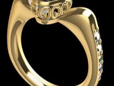 Women solitaire ring 3dm stl render detail 3D print model 3D print model
