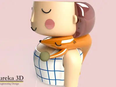 Little girl flowerpot 3D print model