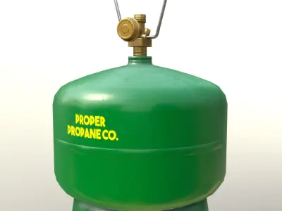Gas Cylinder 2kg Green Low-poly 3D model