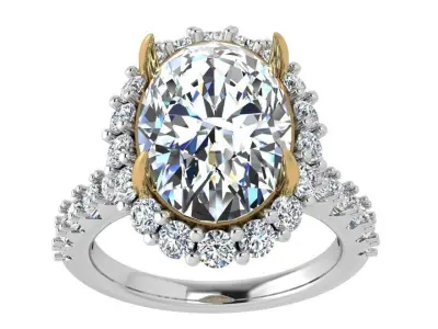 Oval Halo Ring 3693 3D print model