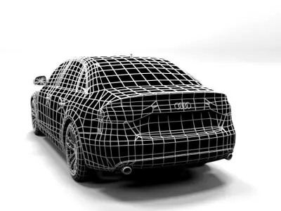 AUDI A4 2012 4D LOWPOLY Low-poly 3D model