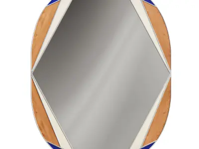 Zara wall mirror with irregular enamel frame 3D model