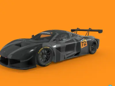High-Performance McLaren GT3 Race Car 3D Model 3D model
