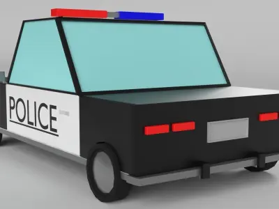 Low poly police car Low-poly 3D model