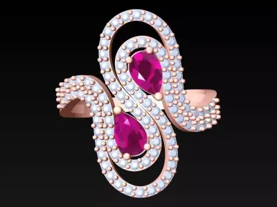 Diamond Ring - Womens Rings - SN348 3D print model