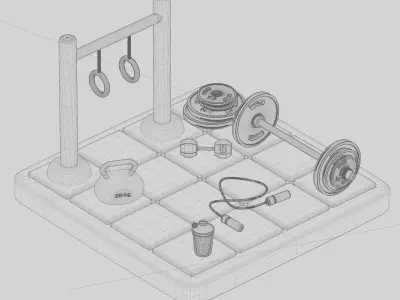 Gym isometric 3D model
