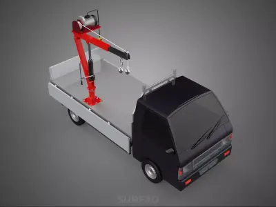 DROPSIDE JIB CRANE LIFT HOIST WINCH MOTOR BED GATE PICKUP TRUCK 3D model