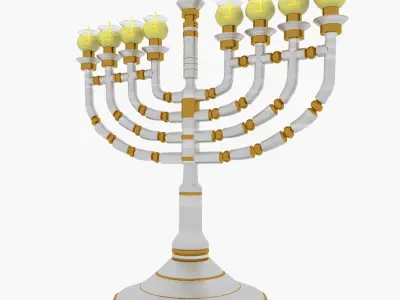 Menorah Hanukkah 3D Model Low-poly 3D model