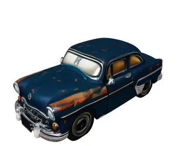 Vintage Rusted Sedan 3D Model Low-poly 3D model