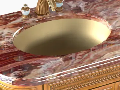 Arabic Furniture bathroom  Curbstone in oriental style 3D model