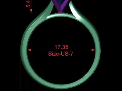 Round 0-75-CT Quarter Round Profile Shank Width 3mm 3D print model
