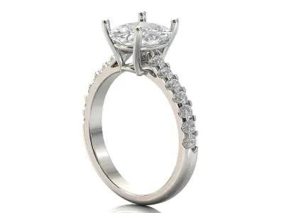 STL 3DM Print Ready Women Diamond Ring Lightweight Printable  3D print model 16
