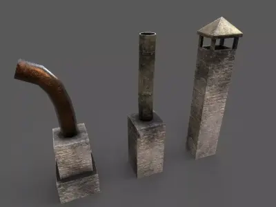 Chimney Low-poly 3D model