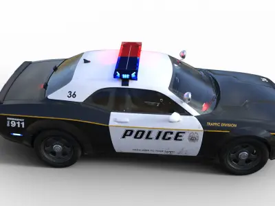 3 Police Car - Rigged 3D model