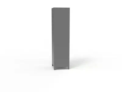 METAL CABINET-SINGLE LONG-GRAY AND GREEN Low-poly 3D model