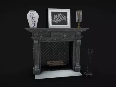 Fireplace 05 Low-poly 3D model