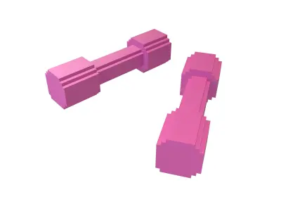 Voxel Style DumbBell v1 003 Low-poly 3D model