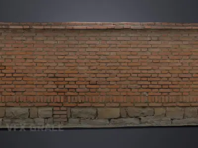 Red Brick Wall 007 3D model