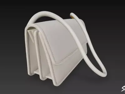 Cream Crossbody Bag Low-poly 3D model
