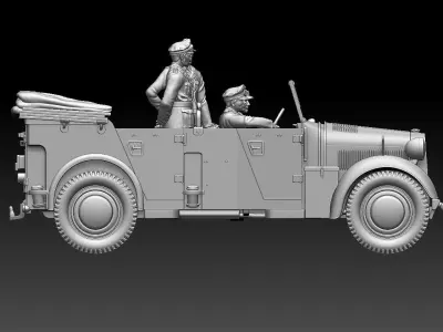 horch 901and general Rommel 3D print model