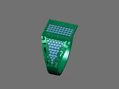 Gents Rings Diamond Men Ring STL 3DM 3D ready print model 3D print model