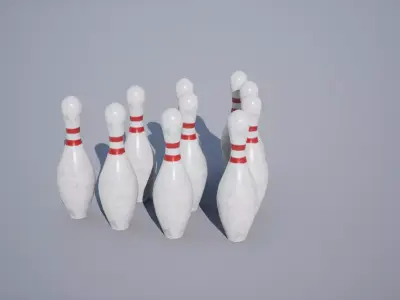 Bowling Pin Low-poly 3D model