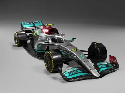 Formula 1 Mercedes Petronas AMG 44 Low Poly and High Poly W13 Low-poly 3D model