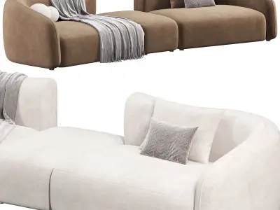 Puffy Puflu Dortlu Kanepe Sofa by caddeyildiz 3D model