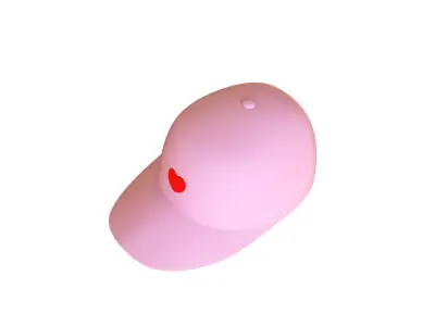 Low-Poly Pink Heart Hat Low-poly 3D model