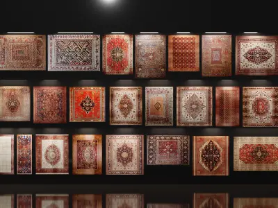 30 Low Poly Eastern-Persian Carpets Pack Low-poly 3D model