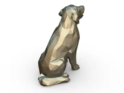 Golden Retriever low poly 3D print model